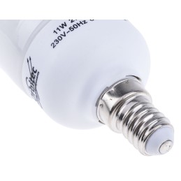 1 pcs - E14 Candle Shape CFL Bulb, 11 W, 2700K, Warm White Colour Tone