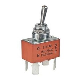 1 pcs : S21AWF - Toggle Switches DPST ON-OFF .250 QC SPLSHPRF BUSHING 15A