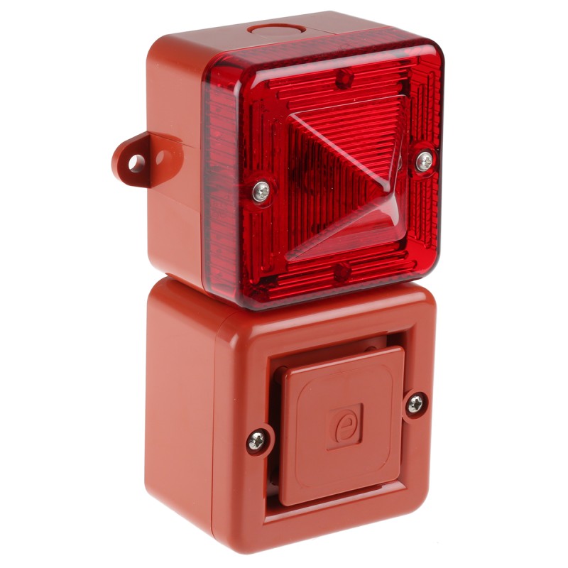 1 pcs - e2s SONFL1X Series Red Sounder Beacon, 115 V ac, IP66, Surface Mount, 100dB at 1 Metre