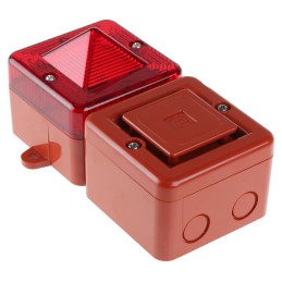 1 pcs - e2s SONFL1X Series Red Sounder Beacon, 115 V ac, IP66, Surface Mount, 100dB at 1 Metre