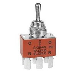 1 pcs : S29AWF - Toggle Switches DPDT ON-OFF(ON) .250 QC SPLSHPF BSHNG 15A