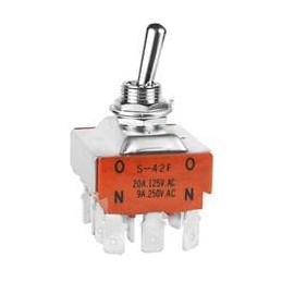 1 pcs : S42F - Toggle Switches 20A 125-250VAC 20VDC 4PDT ON-ON QC