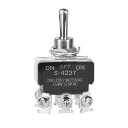 1 pcs : S423T - Toggle Switches DPDT ON-OFF-ON SCREW LUG