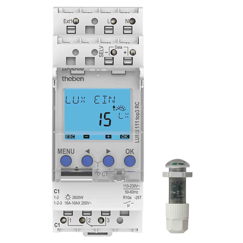 1 pcs - Theben Digital DIN Rail Time Switch 110 - 230 V ac, 1-Channel