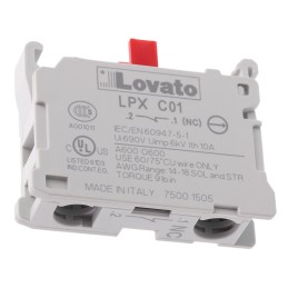 1 pcs - Lovato Platinum 22mm Series Contact Block, 690V, 1NC