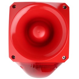 1 pcs - Klaxon PNC Series Red Sounder Beacon, 10 - 60 V dc, IP66, Side Mount, 116dB at 1 Metre