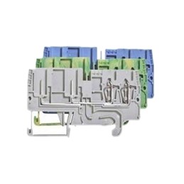 5 pcs - Wieland WKFN Series Blue DIN Rail Terminal Block, Single-Level, Clamp Termination