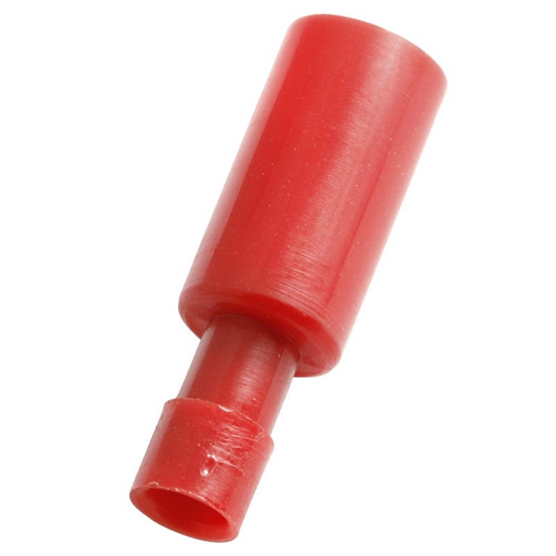 100 pcs - RS PRO Insulated Male Crimp Bullet Connector, 0.5mm² to 1.5mm², 22AWG to 16AWG, 4mm Bullet diameter, Red