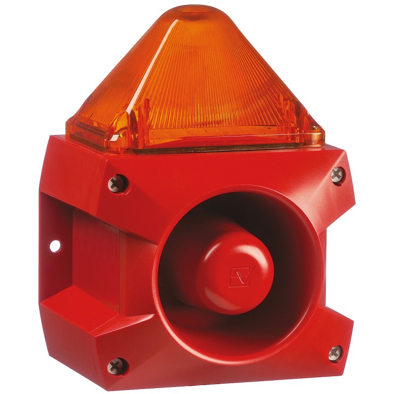 1 pcs - Pfannenberg PA X 5-05 Series Amber Sounder Beacon, 24 V dc, Base Mount, 100dB at 1 Metre