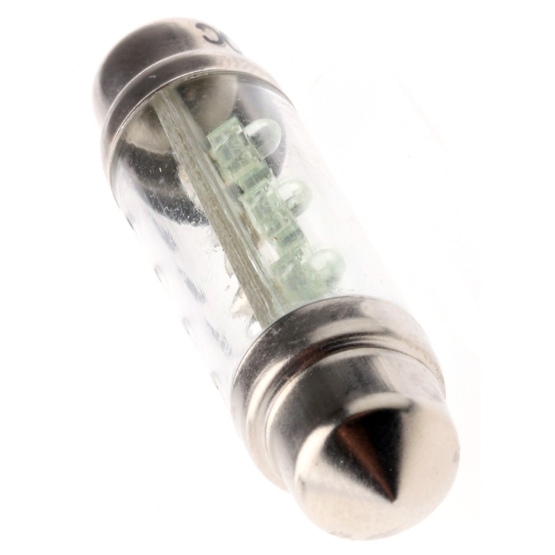 1 pcs - JKL Components LED Car Bulb, Green, Festoon shape