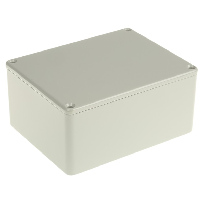 1 pcs - RS PRO Grey Die Cast Aluminium Enclosure, Grey Lid, 114.7 x 89.7 x 55.1mm