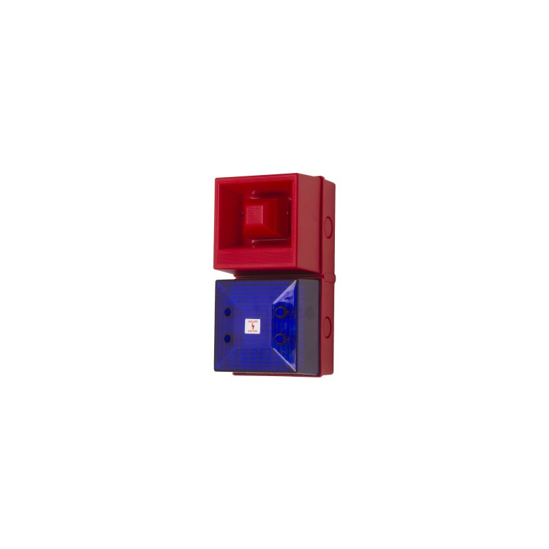 1 pcs - Clifford & Snell YL40 Series Blue Sounder Beacon, 230 V AC, IP65, Fixed Mount, 108dB at 1 Metre