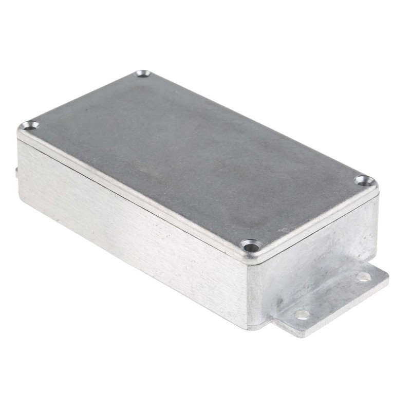 1 pcs - RS PRO Silver Die Cast Aluminium Enclosure, Flanged, Silver Lid, 139.7 x 63.8 x 30mm