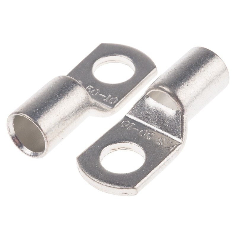 5 pcs - RS PRO Uninsulated Ring Terminal, M10.5 (3/8) Stud Size to 50mm² Wire Size