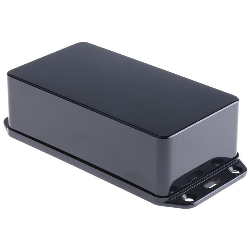1 pcs - CAMDENBOSS Series 2000 Series Black ABS Enclosure, IP65, Flanged, Black Lid, 140 x 65 x 40mm