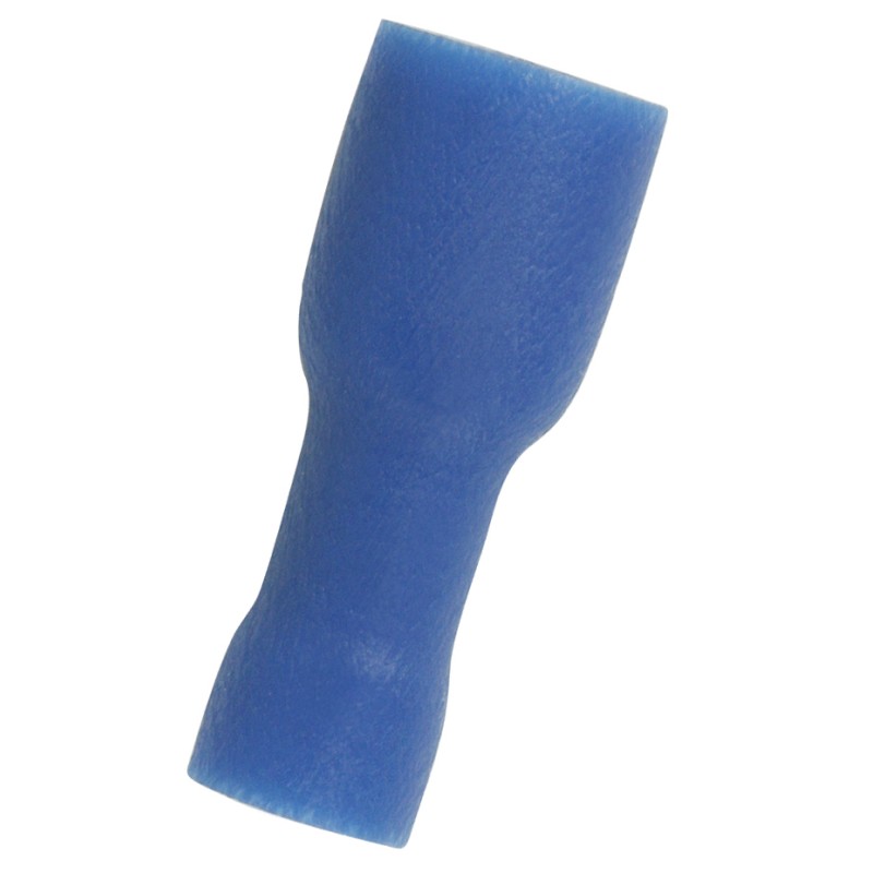 100 pcs - RS PRO Blue Insulated Female Spade Connector, Receptacle, 0.5 x 4.75mm Tab Size, 1.5mm² to 2.5mm²