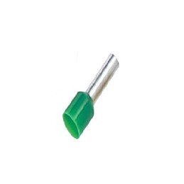 100 pcs - RS PRO Insulated Crimp Bootlace Ferrule, 6mm Pin Length, 1.1mm Pin Diameter, 0.34mm² Wire Size, Green