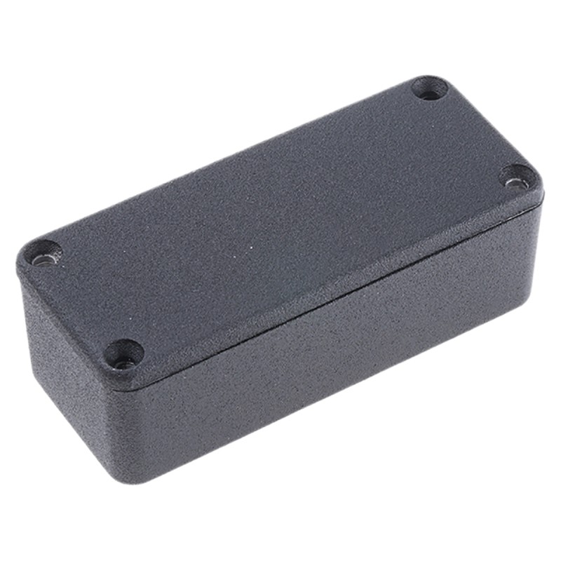 1 pcs - Hammond 1590 Series Black Die Cast Aluminium Enclosure, IP54, Black Lid, 92.5 x 38.5 x 27mm