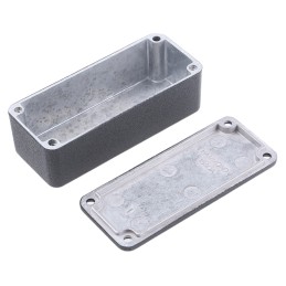 1 pcs - Hammond 1590 Series Black Die Cast Aluminium Enclosure, IP54, Black Lid, 92.5 x 38.5 x 27mm