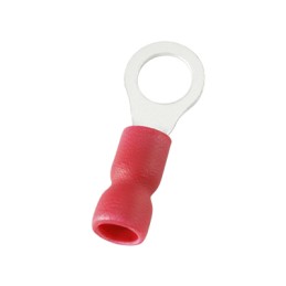 100 pcs - RS PRO Insulated Ring Terminal, 5.3mm Stud Size, 0.5mm² to 1.5mm² Wire Size, Red