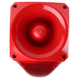 1 pcs - Klaxon Nexus 110 Series Red Sounder Beacon, 24 - 48 V ac, IP66, Base Mount, 116dB at 1 Metre