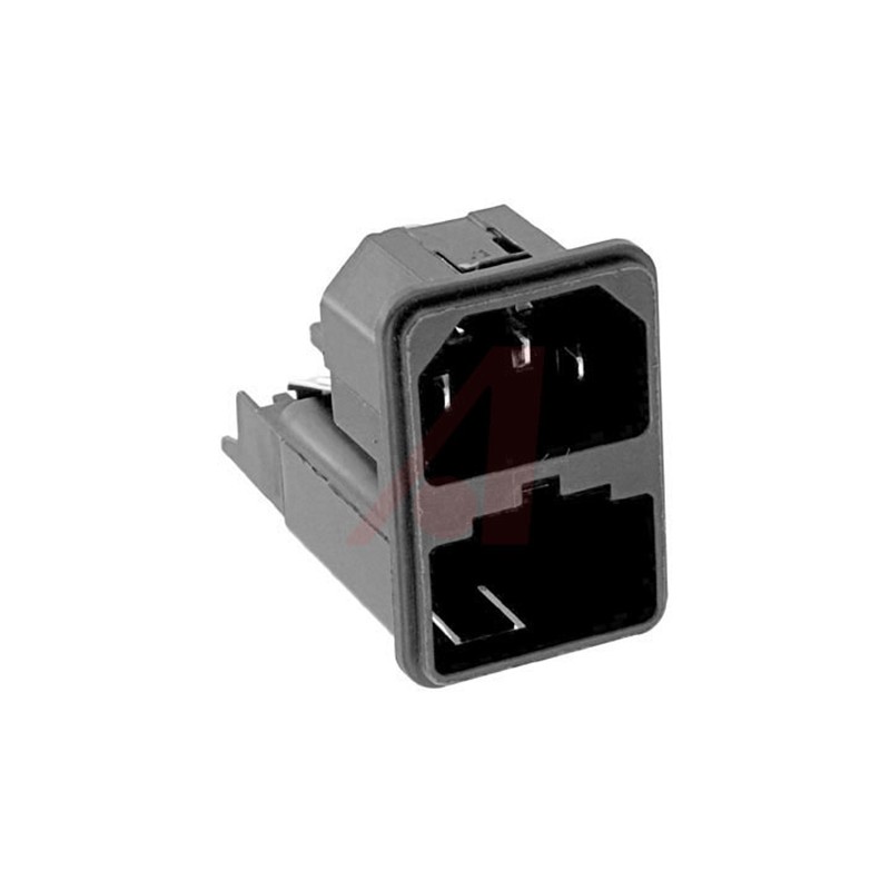 1 pcs - Schurter C14 Snap-In IEC Connector Male, 10A, 125 V, 250 V, Fuse Size 6.3 x 32mm