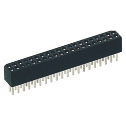 5 pcs - Preci-Dip 853 Series Straight PCB Mount PCB Socket, 24-Contact, 2-Row, 1.27mm Pitch, Solder Termination