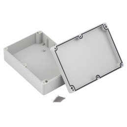 1 pcs - RS PRO Grey ABS Enclosure, IP67, IK09, Grey Lid, 176.8 x 125.95 x 56.65mm