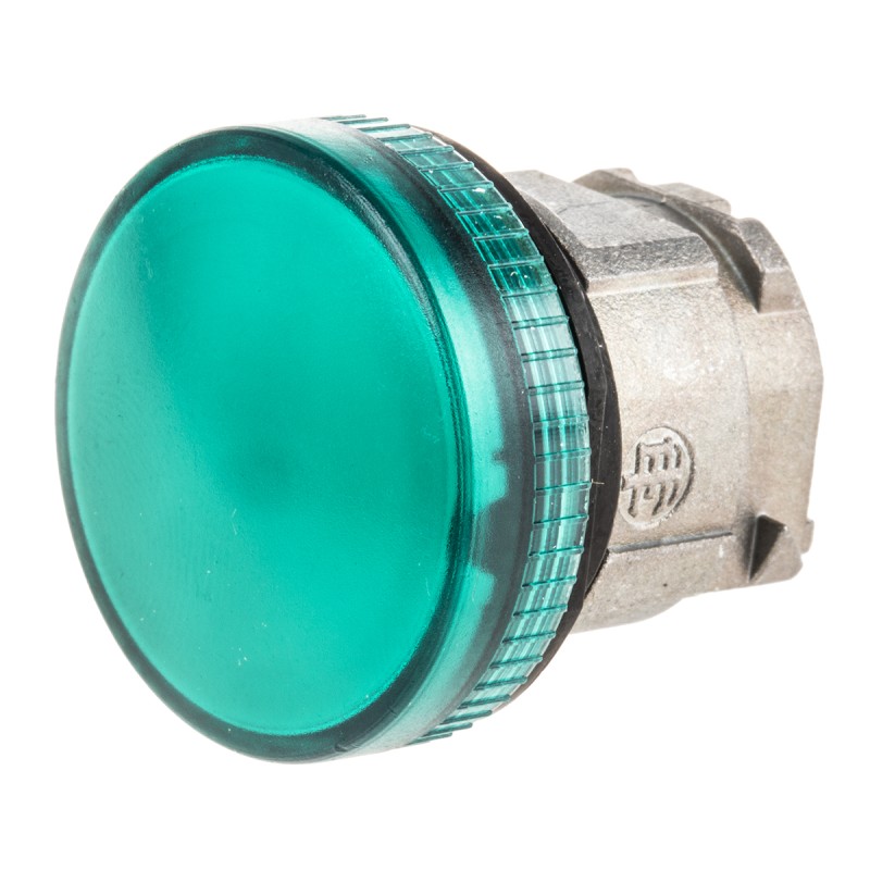 1 pcs - Schneider Electric Green Pilot Light Head, 22mm Cutout Harmony XB4 Series