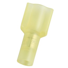 100 pcs - RS PRO Yellow Insulated Male Spade Connector, Tab, 0.8 x 6.35mm Tab Size, 4mm² to 6mm²