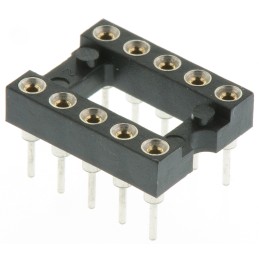 5 pcs - Preci-Dip 2.54mm Pitch Vertical 10 Way, Through Hole Turned Pin Open Frame IC Dip Socket, 1A