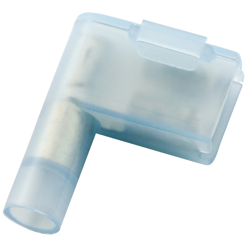 100 pcs - RS PRO Blue Insulated Female Spade Connector, Flag Terminal, 6.35 x 0.8mm Tab Size, 1.5mm² to 2.5mm²