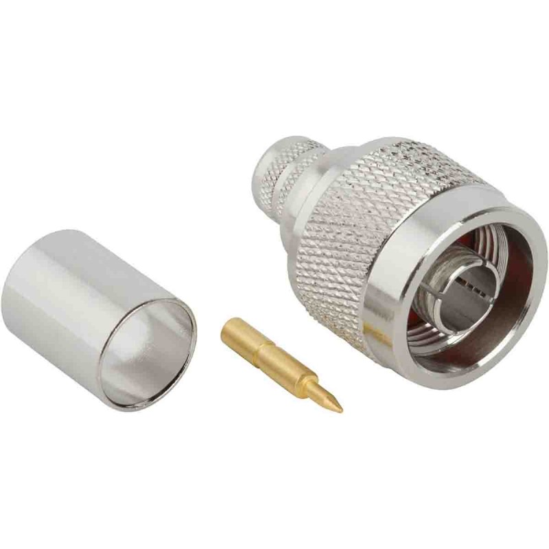 100 pcs - Amphenol RF N-Type Series, Plug Cable Mount N Connector, 50Ω, Crimp Termination, Straight Body