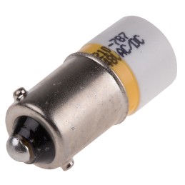 1 pcs - RS PRO Yellow LED Indicator Lamp, 48V ac/dc, BA9s Base, 10mm Diameter, 360mcd