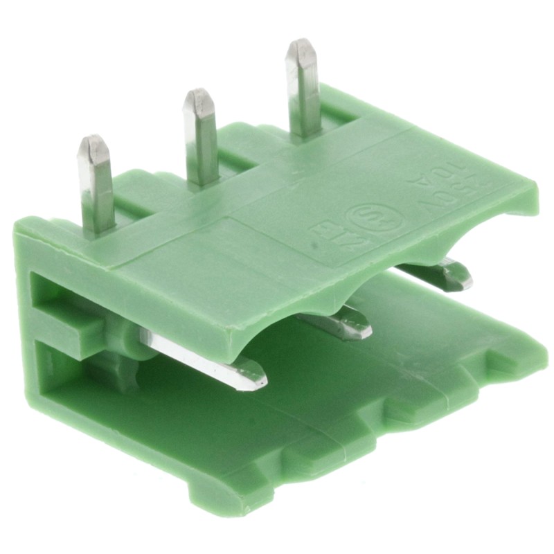 5 pcs - Phoenix Contact 5.08mm Pitch 3 Way Right Angle Pluggable Terminal Block, Header, Through Hole, Solder Termination
