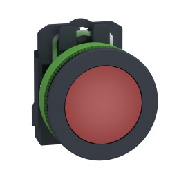 1 pcs - Schneider Electric, XB5, Flush Mount Red Universal LED Pilot Light, 30mm Cutout, Round, 19.2 - 30 V dc, 21.6