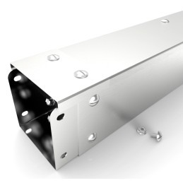 1 pcs - RS PRO Grey Industrial Trunking - Closed Slot, W75 mm x D75mm, L3m, 304 Stainless Steel