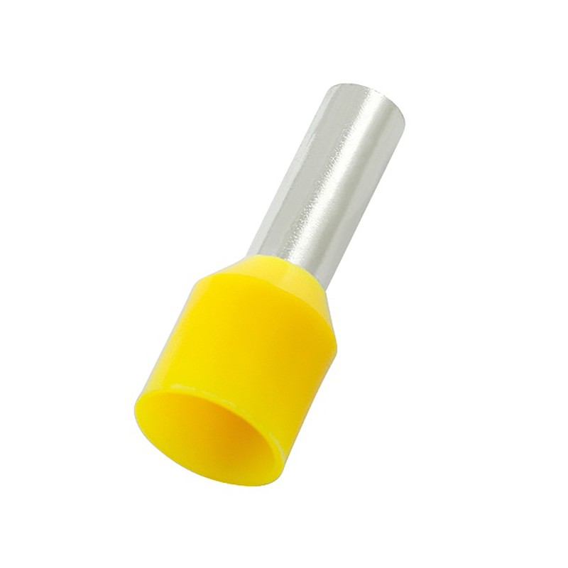 100 pcs - RS PRO Insulated Crimp Bootlace Ferrule, 10mm Pin Length, 1.7mm Pin Diameter, 1mm² Wire Size, Yellow