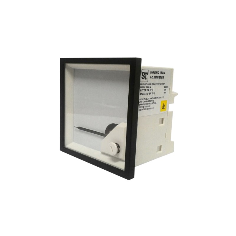 1 pcs - Sifam Tinsley Analogue Panel Ammeter 5A AC, 72mm x 72mm Moving Iron