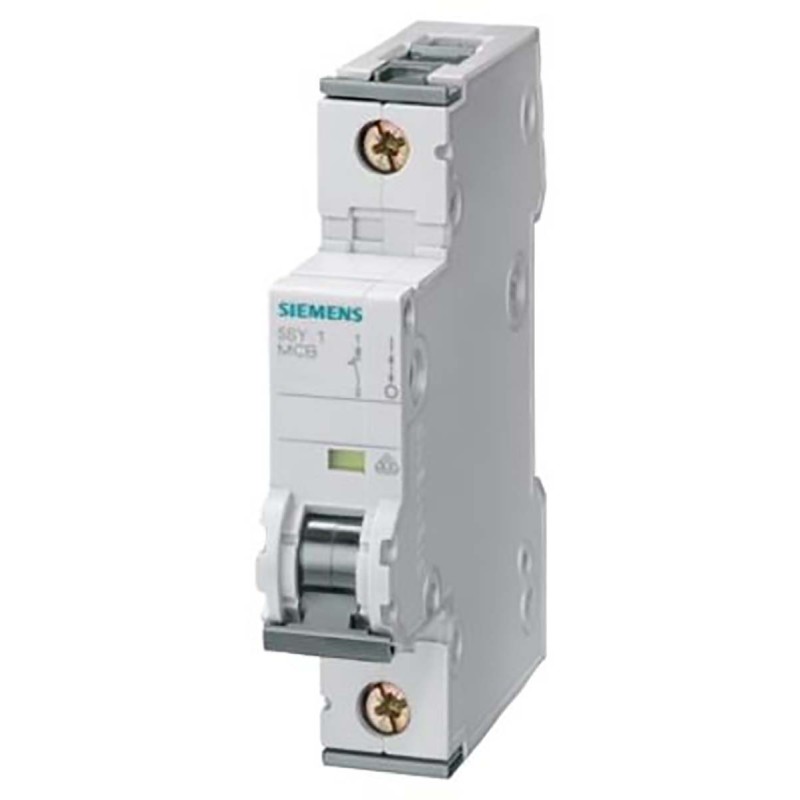 1 pcs - Siemens SENTRON 5SY6 MCB, 1P, 2A Curve B, 230 V, 440 V AC, 72V DC, 6 kA Breaking Capacity