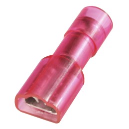100 pcs - RS PRO Red Insulated Female Spade Connector, Receptacle, 0.8 x 4.75mm Tab Size, 0.5mm² to 1.5mm²