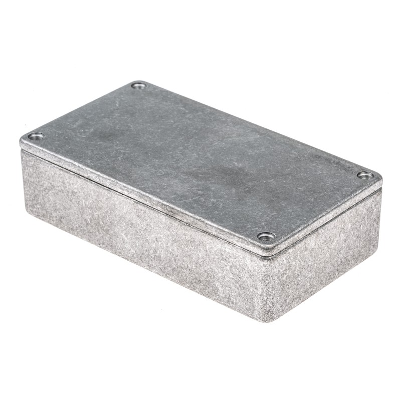1 pcs - RS PRO Silver Die Cast Aluminium Enclosure, IP54, Silver Lid, 112 x 62 x 30.5mm