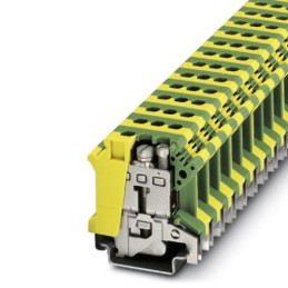 1 pcs - Phoenix Contact UISLKG 16 Series Green/Yellow Earth Terminal Block, 2.5 - 25mm², Single-Level, Screw Termination
