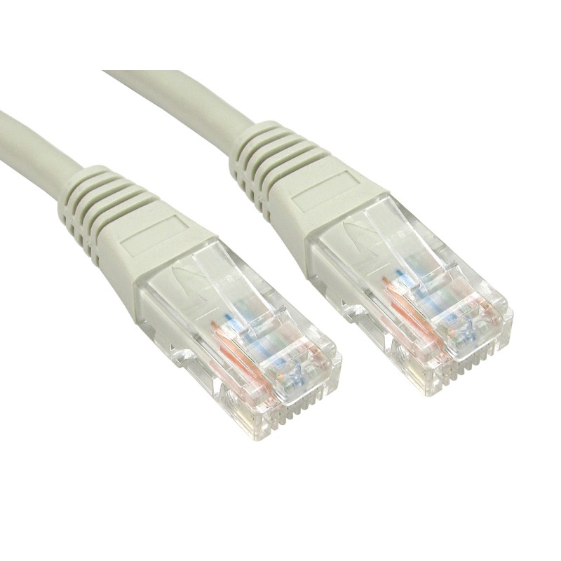 1 pcs - RS PRO Cat5e Male RJ45 to Male RJ45 Ethernet Cable, U/UTP, Grey PVC Sheath, 2m