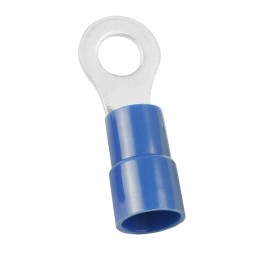 100 pcs - RS PRO Insulated Ring Terminal, 5.3mm Stud Size, 1.5mm² to 2.5mm² Wire Size, Blue