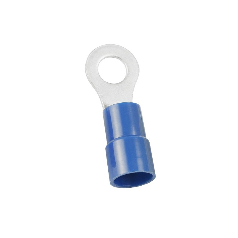 100 pcs - RS PRO Insulated Ring Terminal, 5.3mm Stud Size, 1.5mm² to 2.5mm² Wire Size, Blue