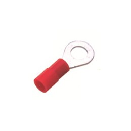 100 pcs - RS PRO Insulated Ring Terminal, 5.3mm Stud Size, 0.5mm² to 1.5mm² Wire Size, Red