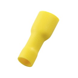 100 pcs - RS PRO Yellow Insulated Female Spade Connector, Receptacle, 0.8 x 6.35mm Tab Size, 4mm² to 6mm²