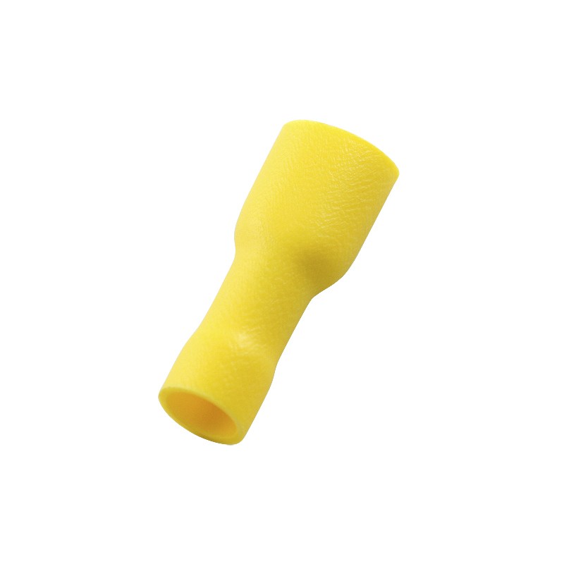 100 pcs - RS PRO Yellow Insulated Female Spade Connector, Receptacle, 0.8 x 6.35mm Tab Size, 4mm² to 6mm²