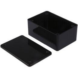 1 pcs - Hammond 1591 Series Black ABS Enclosure, IP54, Black Lid, 85 x 56 x 35mm